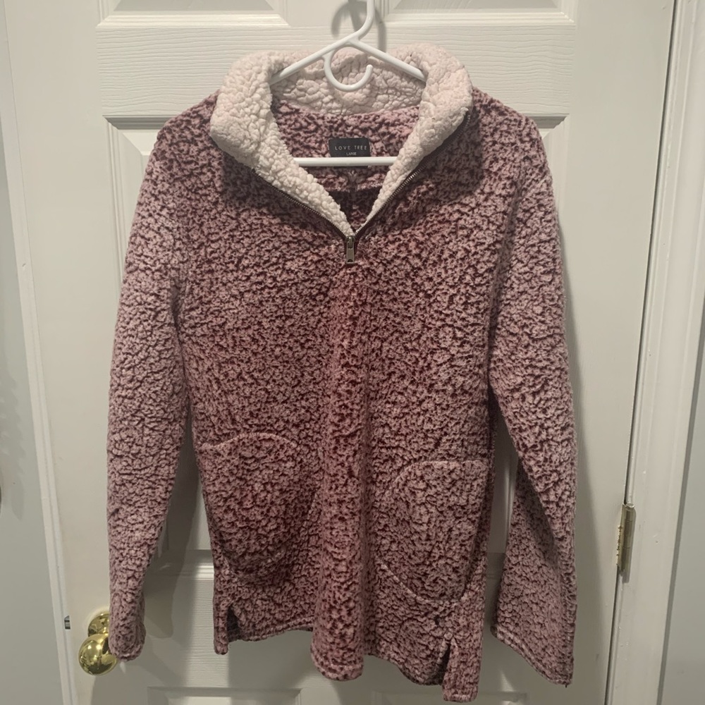 Love Tree Sherpa Pullover Size Large